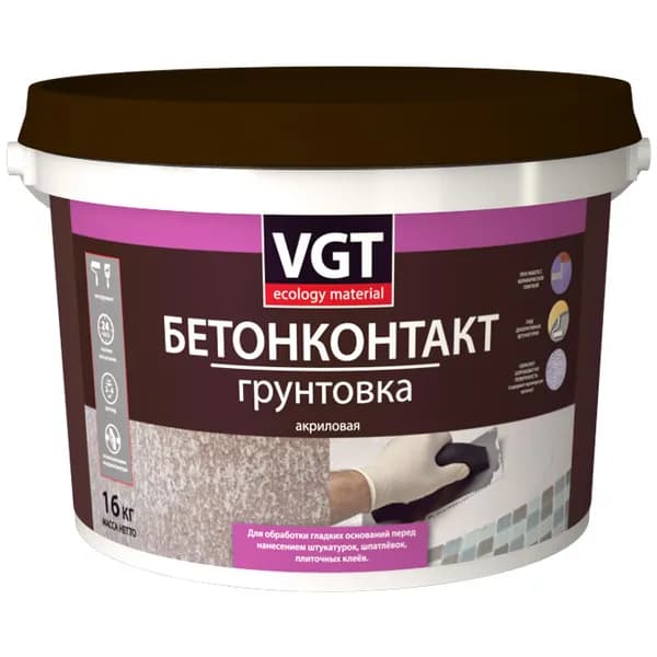 Бетонконтакт vgt вд ак 0301 грунт контактный адгезионный под штукатурку с мраморной крошкой, для бетона и гладких поверхностей, розовый, 1,5 кг