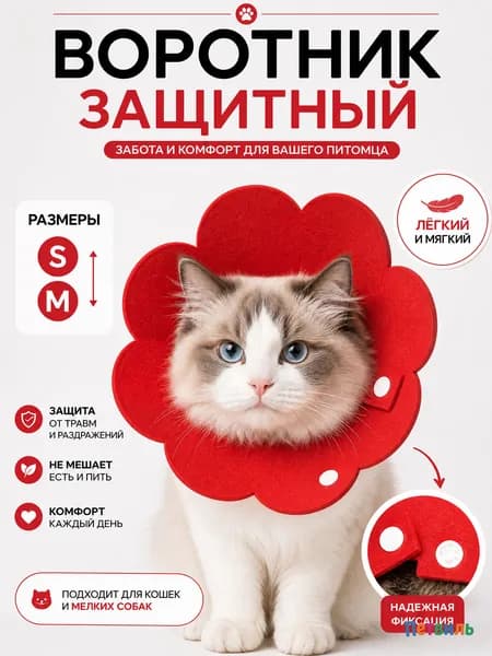 Защитный воротник для кошек и собак размер S Ветеринарный конус после операции Для котят и маленьких пород до 3 кг