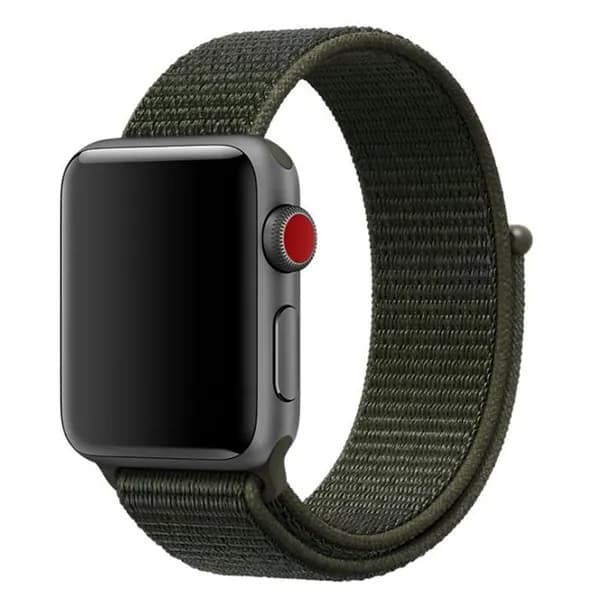 Нейлоновый ремешок для Apple Watch series 1-9 SE, SE 2 38-40-41 mm / Эластичный тканевый браслет на липучке