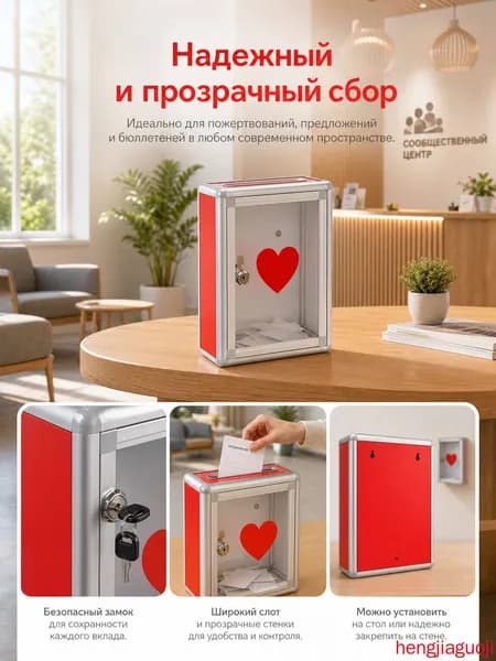 Ящик для анкет, пожертвований , голосования, 285х215х105