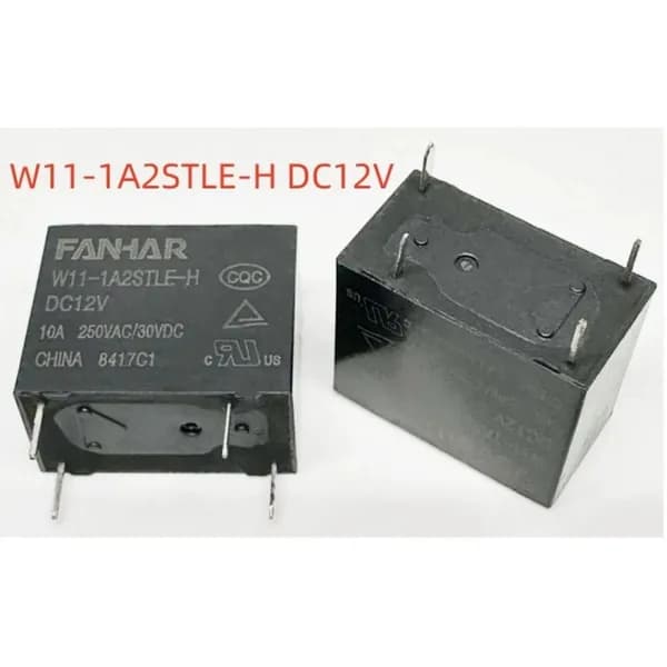 Электромеханическое реле W11-1A2STLE-H DC12V 10А 4-контактное 2 шт.