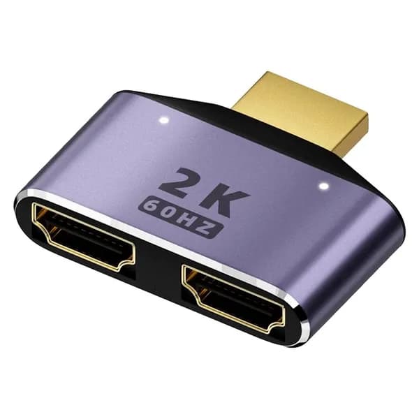 HDMI-совместимый разветвитель 1 вход 2 выхода 2K @ 60 Гц 2-в-1 HD дисплей Двунаправленный переключатель с LED-подсветкой