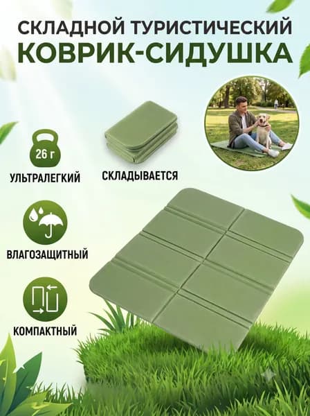 Складная туристическая сидушка / Коврик для сидения походный / Термосидушка влагозащитная / Сидушка туристическая складная