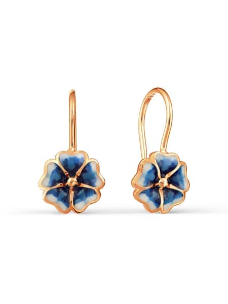 Серьги детские серебряные 925 пробы с эмалью, KARATOV