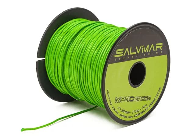 Линь для подводного ружья, подводной охоты, Salvimar MONOGREEN 1,0 мм 160 кг. на разрыв, 15 метров