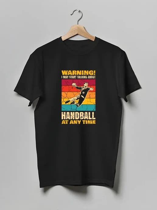 Футболка Гандбол Искусство Прыжок Спорт Гандболист Ретро