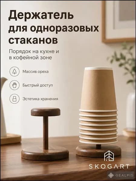 SkogArt Органайзер барный для одноразовых стаканов, 10 см х 10 см х 10 см, 1 шт