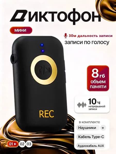 Диктофон для записи и прослушивания мини плеер