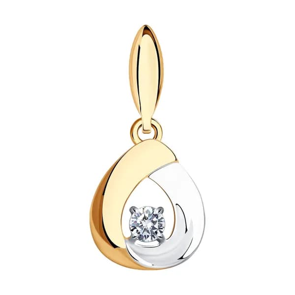Золотая подвеска DIAMANT-ONLINE с фианитом 585 пробы