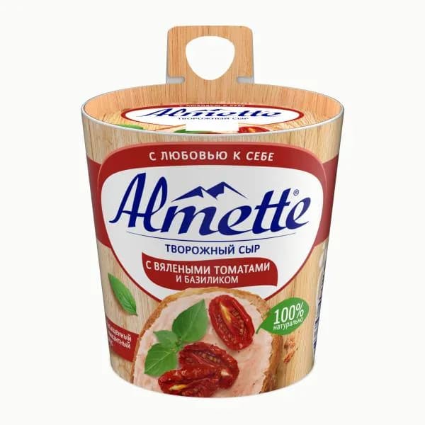 Творожный сыр с вялеными томатами и базиликом Almette 60% 150г