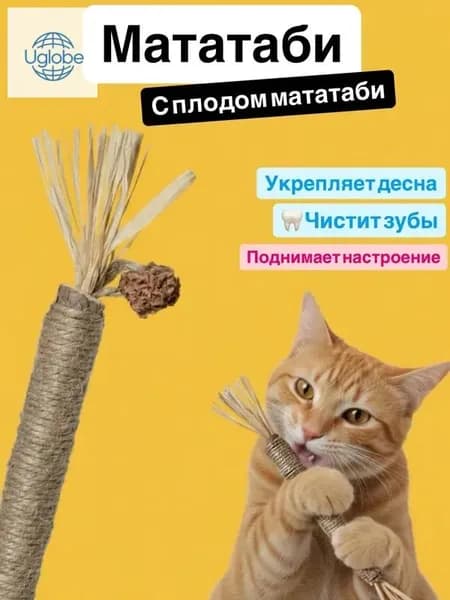 Палочки мататаби для кошек , с плодом мататаби и с кошачьей мятой, игрушка-лакомство для котят с витаминами, 1 шт