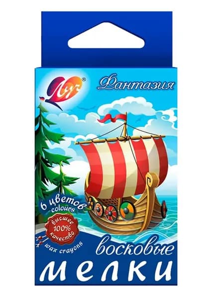 Луч Мелки масляные, Фантазия, 6 цветов