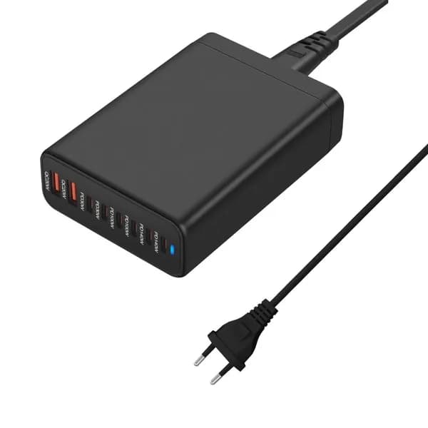 8-портовое зарядное устройство USB C 580W, Черный - EU