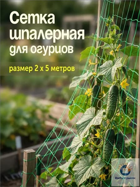 Сетка садовая шпалерная,Пластик,5х2м