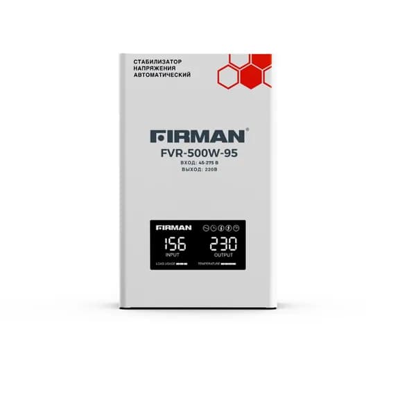Стабилизатор настенный FIRMAN FVR-500W-95 однофазный релейный с дисплеем