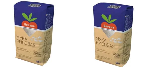 Вегана Мука Рисовая, 500 г, 2 шт