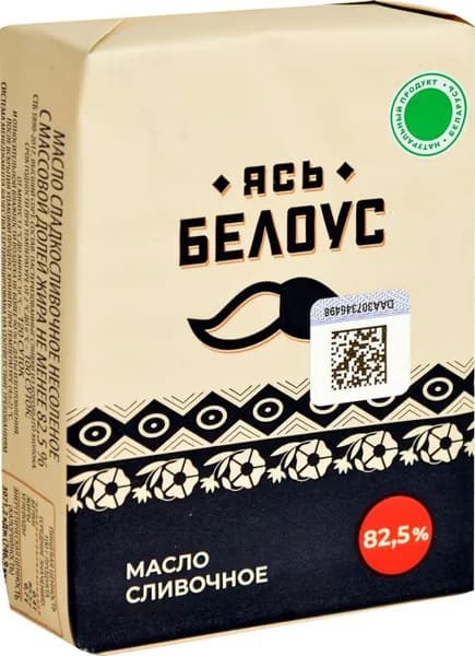 Масло сладко-сливочное Ясь Белоус 82.5% 180г