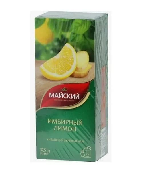 Майский Чай , Имбирный лимон, зеленый, 25шт х1,5гр