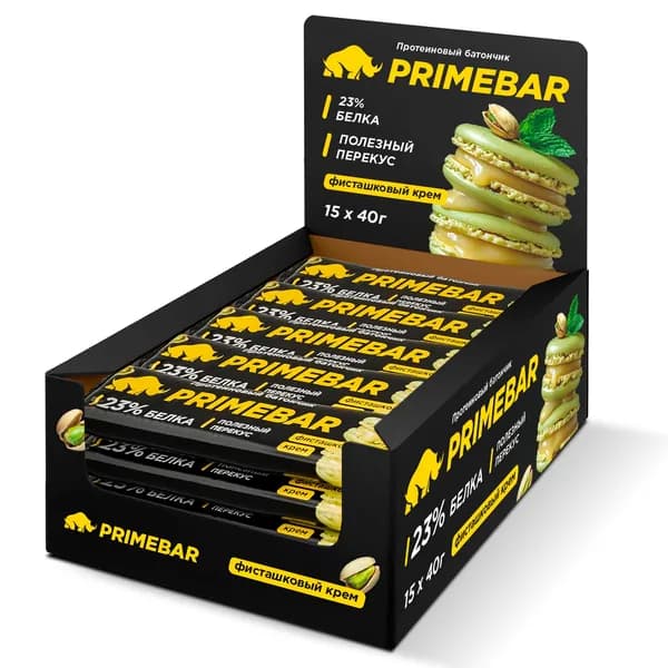 Протеиновый батончик PRIMEBAR - Фисташковый крем (15 шт по 40 гр)/Prime Kraft (Прайм Крафт)