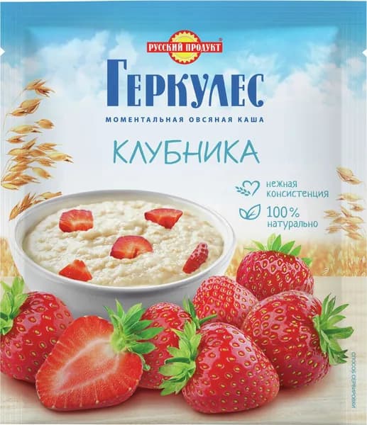 Каша овсяная Русский продукт геркулес клубника, 35г