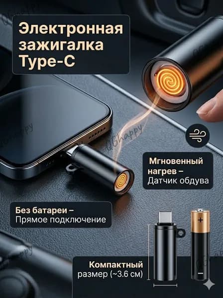 Прикуриватель для сигарет Type-c