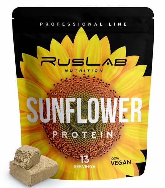 SUNFLOWER PROTEIN-протеин подсолнечный,растительный протеин,веганский протеин,БЕЗ ГМО (416гр),вкус халва