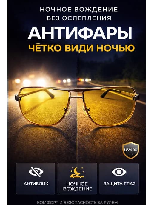 Очки антифары для ночного вождения, поляризация