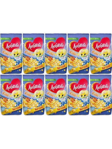 Шарики Kellogg's Любятово мультизлаковые медовые, комплект: 10 упаковок по 420 г
