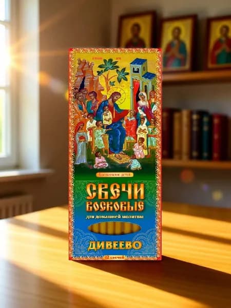 Набор восковых свечей для домашней молитвы (Дивеево). Молитва о детях (12 шт.)