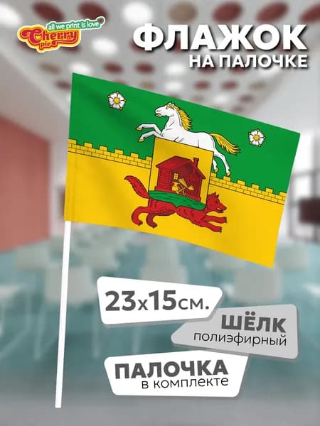 Флаг 23x15 на палочке Новокузнецк (Кемеровская область) (2018 г.)