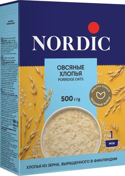 Хлопья Nordic овсяные, 500 г