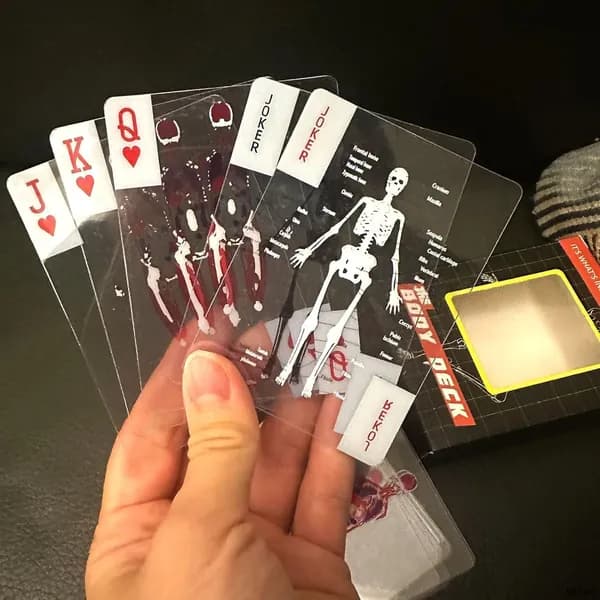 Уникальные прозрачные 3D карты анатомии человека "The Body-Deck", обучающие игральные карты