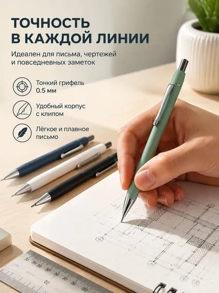 Карандаш, твердость: HB (Твердо-мягкий), толщина: 0.7 мм, 1 шт.