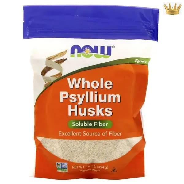 NOW, Whole Psyllium (Псиллиум), клетчатка, Цельная оболочка (шелуха) семян подорожника для пищеварения, 454 г