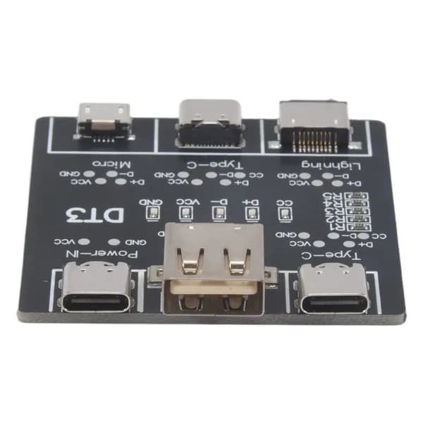 Панель для проверки USB-кабелей, детектор линии данных для ios/android "DT3", micro-usb/type-c, тестер короткого замыкания.