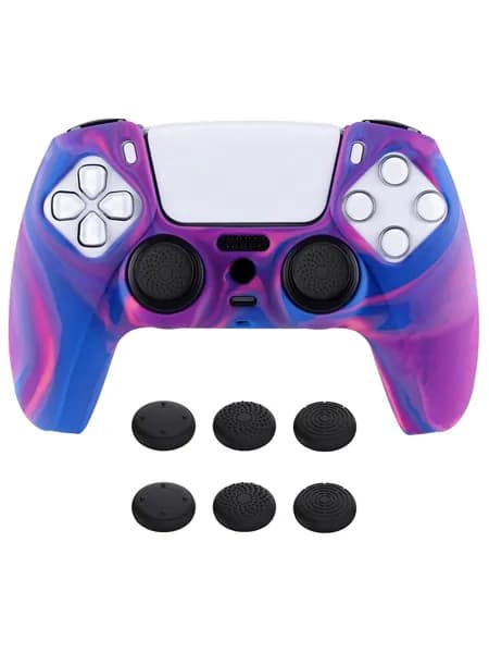 PlayVital Pure Series противоскользящий силиконовый чехол для геймпада PS5, мягкий корпус с накладками на стики для комфортной игры