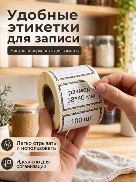 Наклейки этикетки универсальные 100 шт (58*40). Этикетки для заморозки, солений, закруток, консервации.