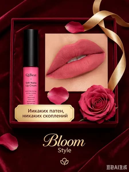 Жидкая матовая помада QIBEST 34 оттенка, не оставляет следов