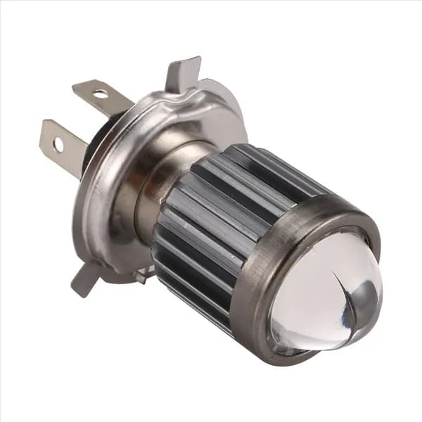 Фара H4 для мотоцикла: светодиодная лампа, 12W/1200lm, "два цвета" / алюминиевый корпус.
