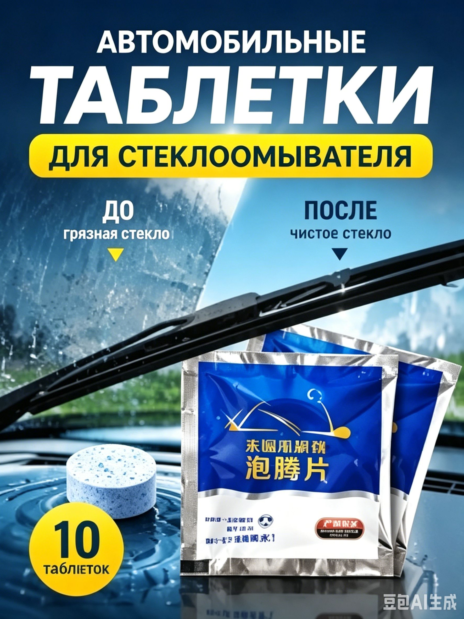 Антидождь Таблетки, 90 мл, 10 шт.