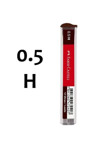 Грифели 0.5мм, H для механических карандашей Faber-Castell "Polymer", 12шт.