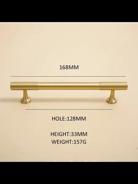 Ручки для шкафов латунные C-3723-128mm 168мм