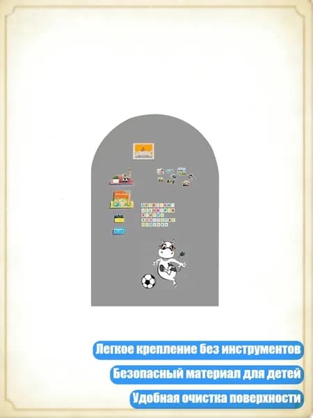 Большая магнитная доска для рисования 40x32 дюймов с простым креплением, Серый