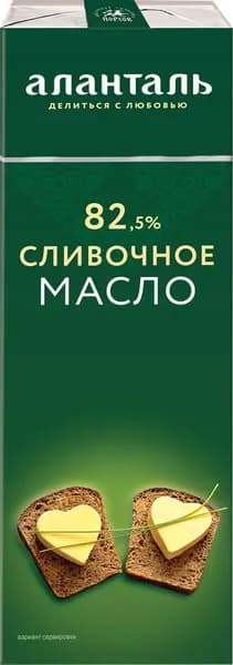 Масло сливочное АЛАНТАЛЬ Традиционное 82,5%, без змж, 380г