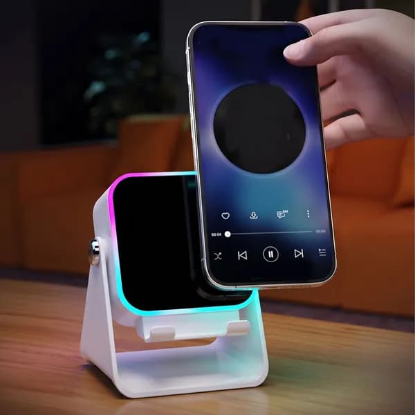 Беспроводная акустическая система с магнитной индукцией, RGB-подсветкой и функцией подставки