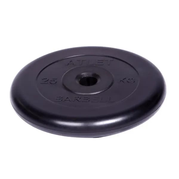 Диск обрезиненный MB Barbell d 31 мм чёрный 25,0 кг Atlet