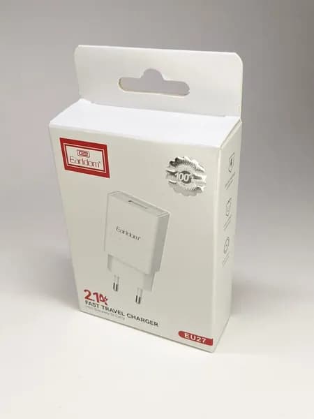 Быстрая зарядка для телефона, планшета Earldom ES-EU27M (2.1 A) с кабелем для micro USB Сетевое зарядное устройство для путешествий!