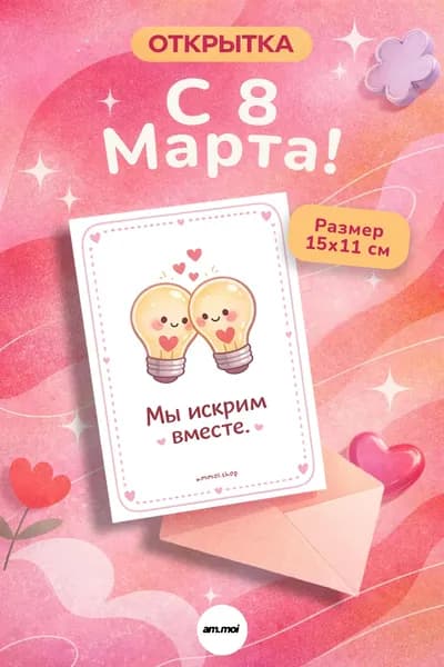 Открытка для подарка Мы искрим вместе от Am.moi