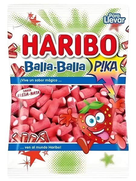 Мармелад жевательный Haribo Balla-Balla Pika со вкусом клубники и сливок, 100 гр. (Испания)