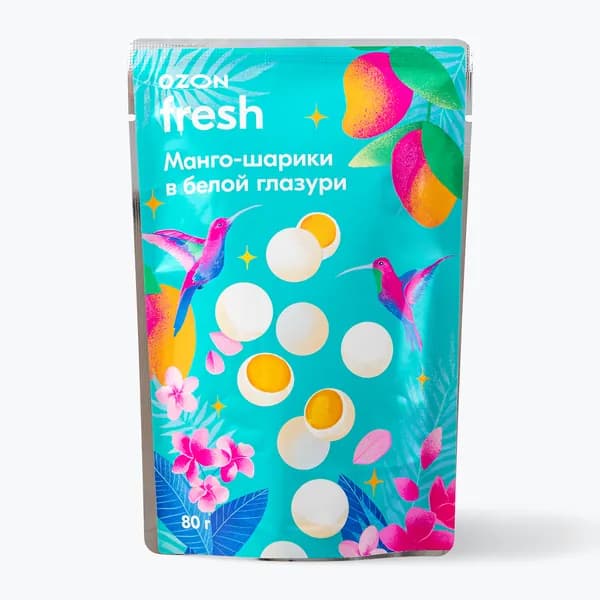 Манго-шарики в белой глазури 80 г, Ozon fresh